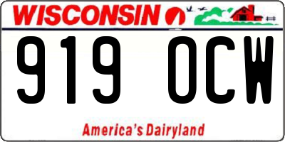 WI license plate 919OCW