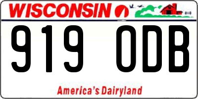 WI license plate 919ODB