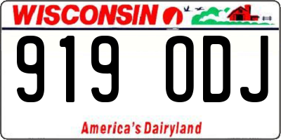 WI license plate 919ODJ