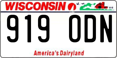WI license plate 919ODN