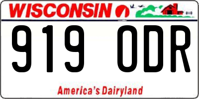 WI license plate 919ODR