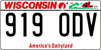 WI license plate 919ODV