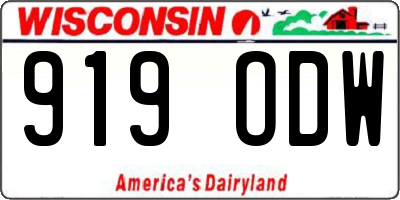 WI license plate 919ODW