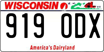 WI license plate 919ODX