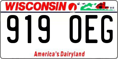 WI license plate 919OEG