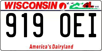 WI license plate 919OEI