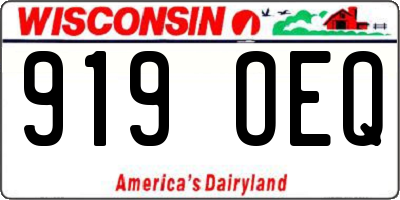 WI license plate 919OEQ