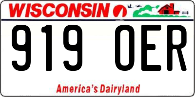 WI license plate 919OER