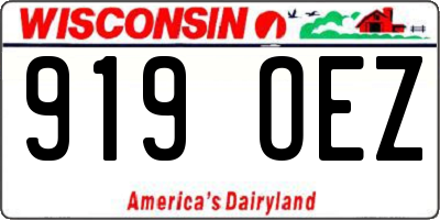WI license plate 919OEZ