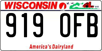 WI license plate 919OFB