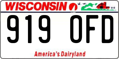 WI license plate 919OFD