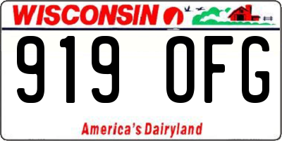 WI license plate 919OFG
