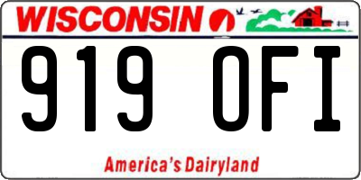 WI license plate 919OFI
