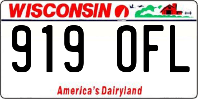 WI license plate 919OFL