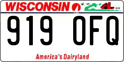 WI license plate 919OFQ
