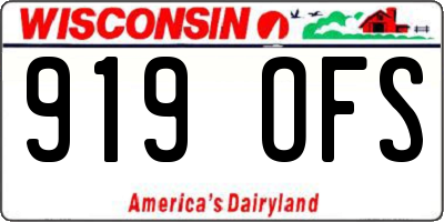 WI license plate 919OFS