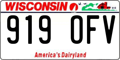 WI license plate 919OFV