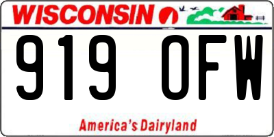 WI license plate 919OFW