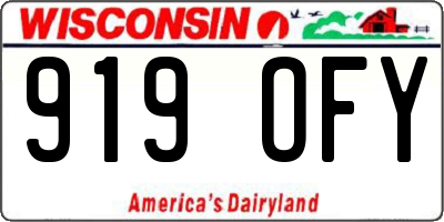 WI license plate 919OFY