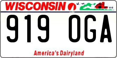 WI license plate 919OGA