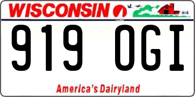 WI license plate 919OGI