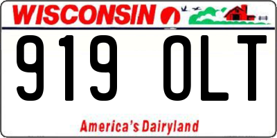 WI license plate 919OLT