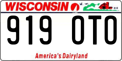 WI license plate 919OTO