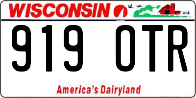 WI license plate 919OTR