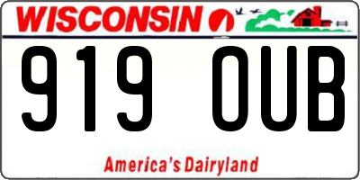 WI license plate 919OUB