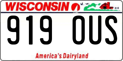 WI license plate 919OUS