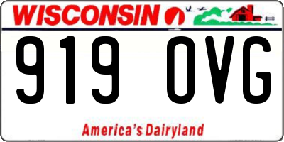 WI license plate 919OVG