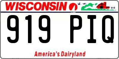 WI license plate 919PIQ