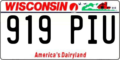 WI license plate 919PIU