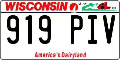 WI license plate 919PIV