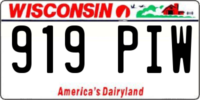 WI license plate 919PIW