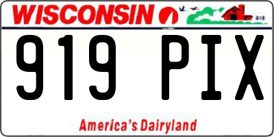 WI license plate 919PIX
