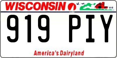 WI license plate 919PIY