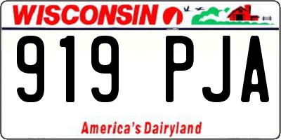WI license plate 919PJA