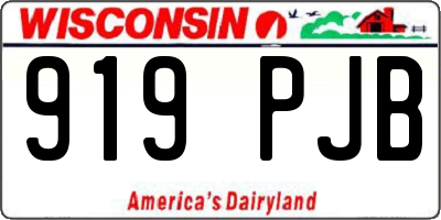 WI license plate 919PJB