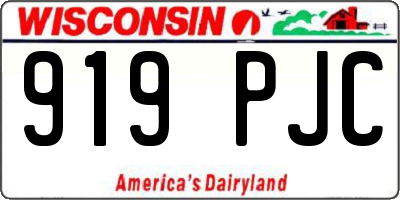 WI license plate 919PJC