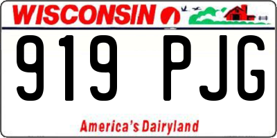 WI license plate 919PJG
