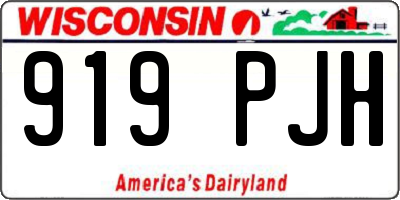 WI license plate 919PJH