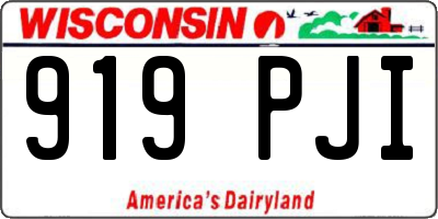 WI license plate 919PJI