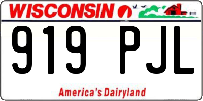 WI license plate 919PJL