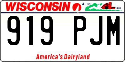 WI license plate 919PJM