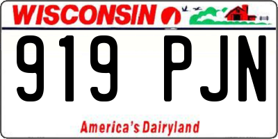 WI license plate 919PJN