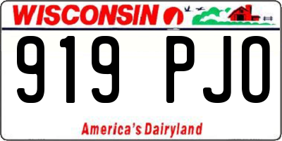WI license plate 919PJO