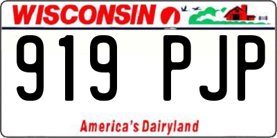 WI license plate 919PJP
