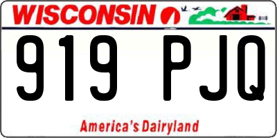 WI license plate 919PJQ