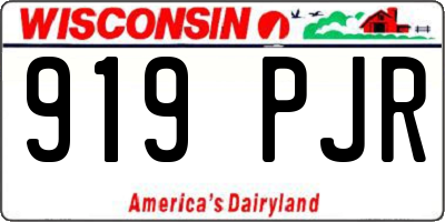 WI license plate 919PJR